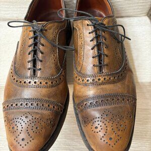 Allen Edmonds Strand Walnut Cap Toe Medallion Oxford Dress Shoes Size 9